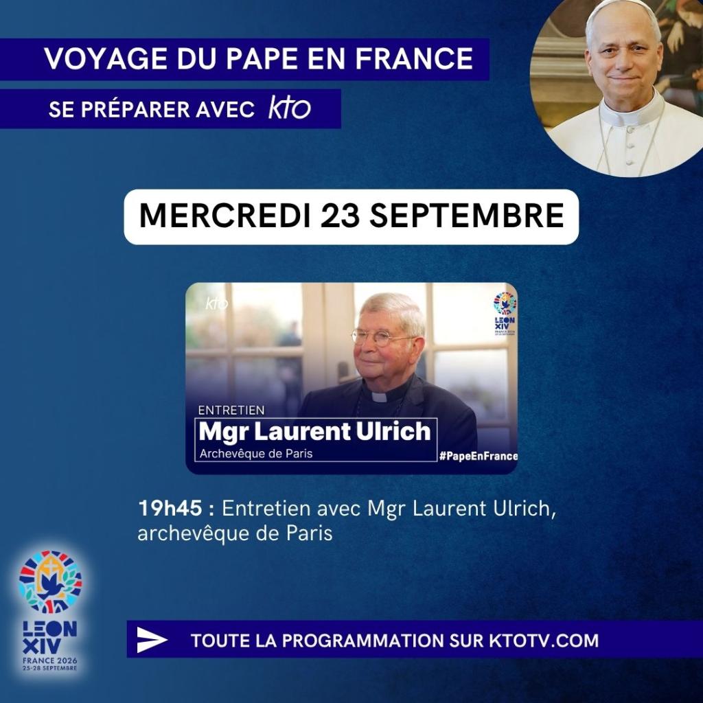 Pape en France : programmation du 23 septembre 2026