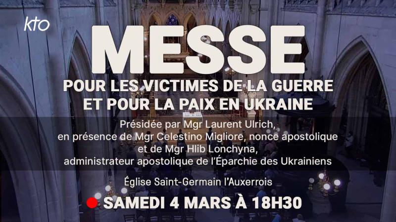 Messe pour les victimes de la guerre et pour la paix en Ukraine le 4 mars 2023 à Saint-Germain l'Auxerrois