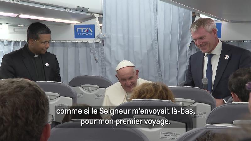 La conférence de presse du Pape de retour de Marseille